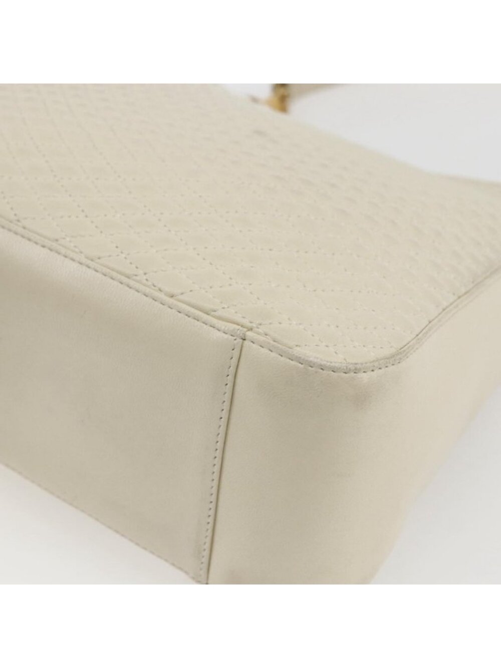 Authentic BALLY Shoulder Bag Leather Ivory Gold - Picture 4 of 16